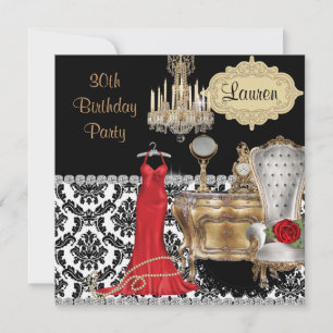 Convite Elegante de ANIVERSÁRIO DE 30 ANOS VINTAGE