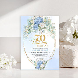 Convite Elegante de Aniversário de 70 Anos com Hor