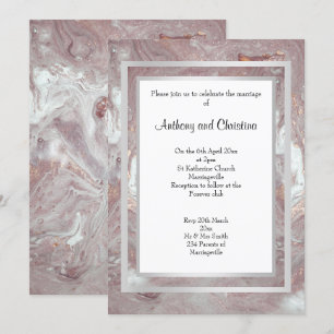 CONVITE ELEGANTE DE CASAMENTO ABSTRATO MARBLE