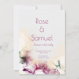 Convite Elegante De Casamento Elegante De Tinta De