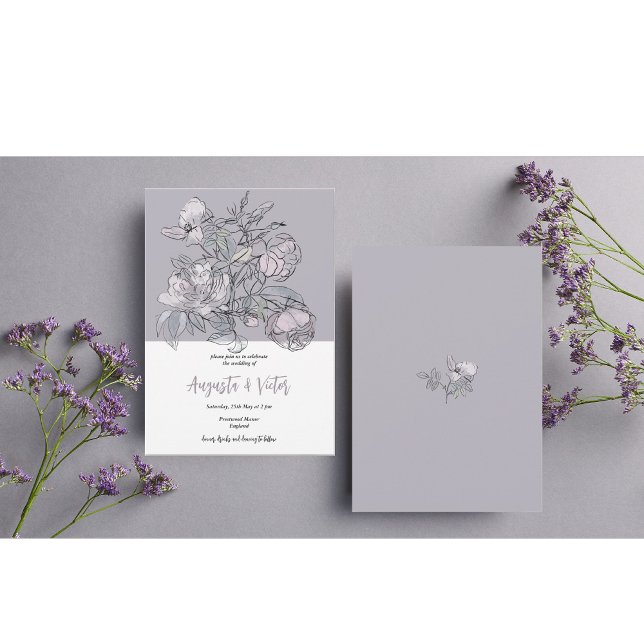 Convite Elegante De Casamento Rosa Rosa Rosa Rosa  (Criador carregado)