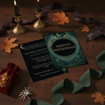 Convite Elegante de Halloween para Mascarada ao Lu