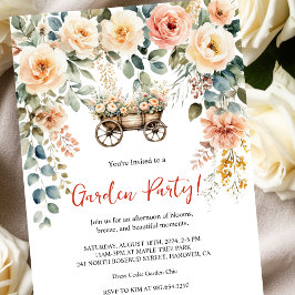 Convite elegante de jardim para festa com aquarela