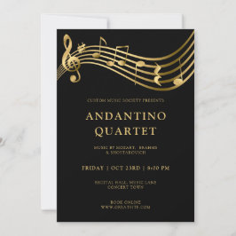 Convite Elegante de Modelo de concerto musical edi