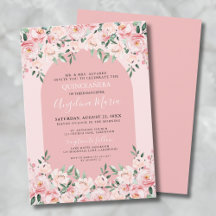 Convite Elegante de Quinze Anos Rosa