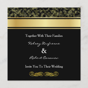 Convite elegante do casamento da camuflagem