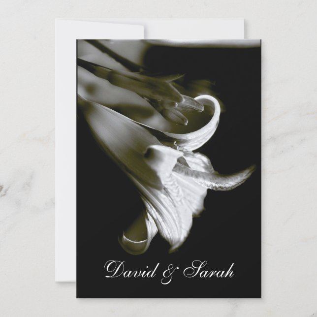 Convite elegante do casamento do lírio (Frente)