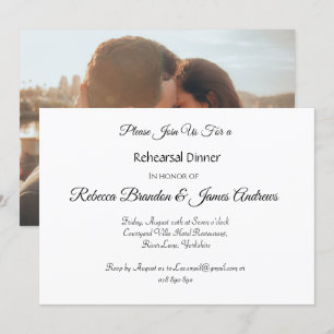 Convite elegante do jantar de ensaio da foto do