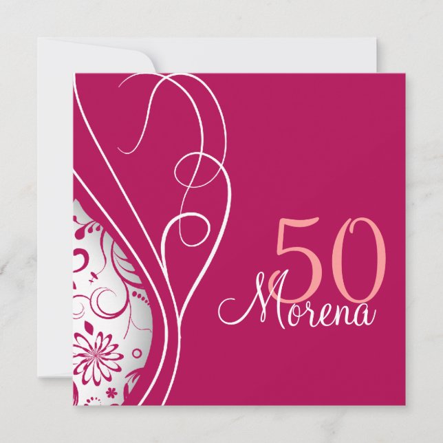 Convite elegante do quadrado vermelho (Frente)