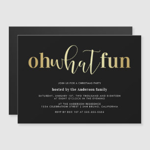 Convite Elegante Dourado Oh Que Festa de Natal Divertida C