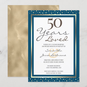 Convite Elegante Dourado para Bodas de Ouro