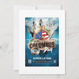 Convite elegante e rústico moderno do Dia de Colom