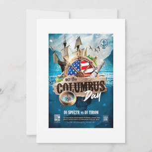 Convite elegante e rústico moderno do Dia de Colom