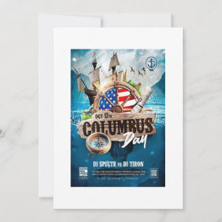 Convite elegante e rústico moderno do Dia de Colom