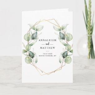 Convite Elegante Eucalyptus Greenery Tudo em Um Casamento