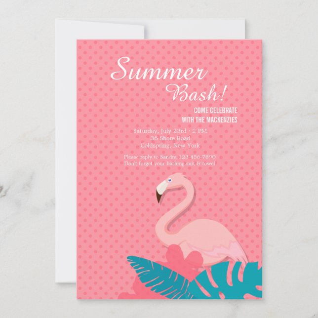 Convite Elegante Flamingo (Frente)