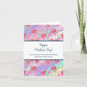 Convite Elegante Floral Aquarela para Feliz Dia das Mães