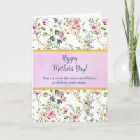 Elegante Floral em Aquarela para Feliz Dia das Mãe