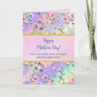 Elegante Floral em Aquarela para Feliz Dia das Mãe