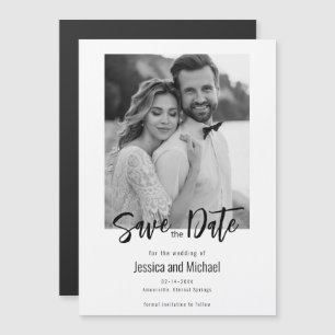Convite 💍 Elegante Minimalista Salve a data com foto
