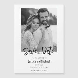 Convite 💍 Elegante Minimalista Salve a data com foto