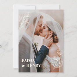 Convite Elegante Mínimo para Casamento com Noiva &