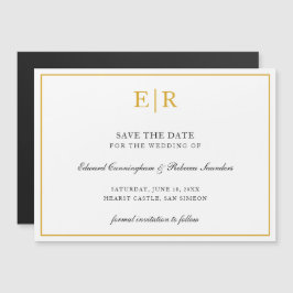 Convite Elegante Monograma Dourado para Casamento Formal S