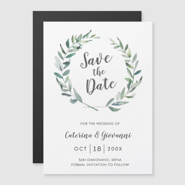 Convite Elegante Noivado Rústico Casamento Salve a Data (Frente/Verso)