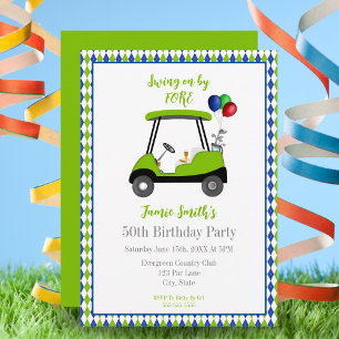 Convite Elegante para Carrinho de Golfe de Anivers