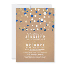 Convite Elegante para Casamento de Confetti Dourad