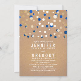 Convite Elegante para Casamento de Confetti Dourad