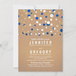 Convite Elegante para Casamento de Confetti Dourad