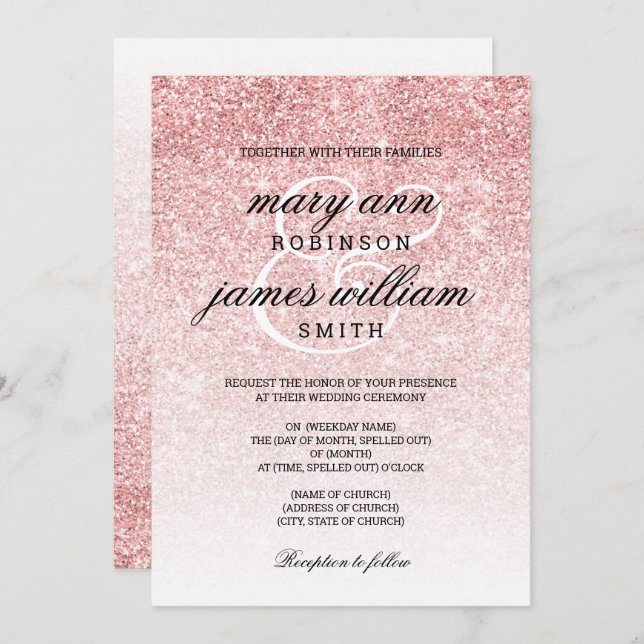 Convite Elegante para Casamento Elegante com Lente (Frente/Verso)