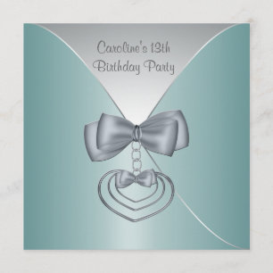 Convite Elegante para Festa de aniversário Azul Te