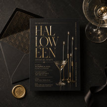 Convite Elegante para Festa de Cocktail de Hallowe