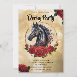 Convite Elegante para Festa de Derby com Rosas e C