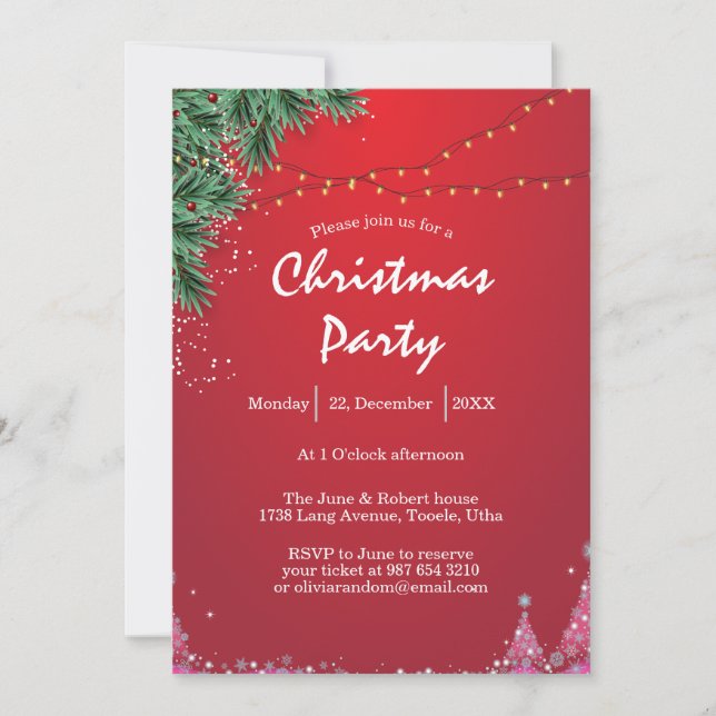 convite elegante para festa de natal (Frente)
