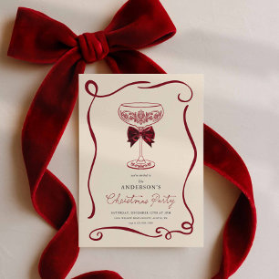 Convite Elegante para Festa de Natal com Coquetel