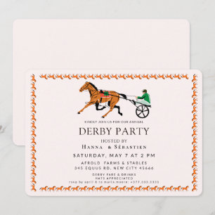Convite Elegante para Festa Equestre no Jardim