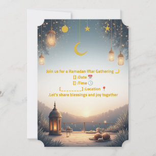 Convite Elegante para Iftar de Ramadan 🌙 Dourado 