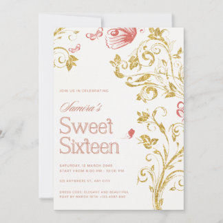 Convite Elegante para Sweet Sixteen | Floral Doura