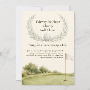 Convite Elegante para Torneio de Golfe com Aquarel