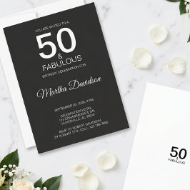 Convite Elegante Preto 50 & Fabuloso