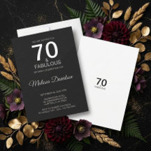 Convite Elegante Preto 70 & Fabuloso