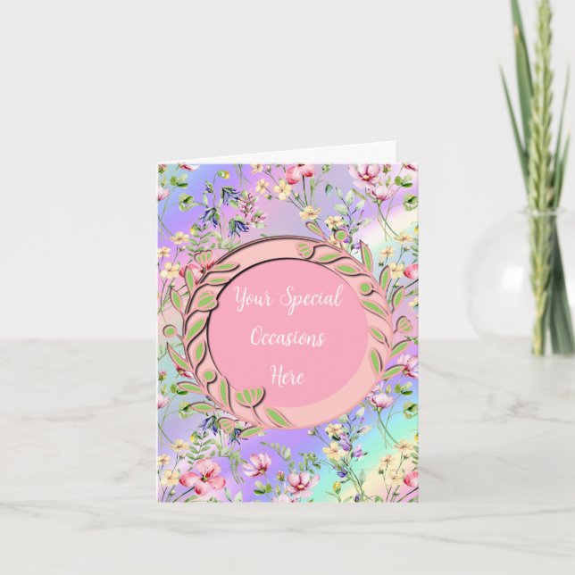 Convite Elegante Quadro Floral: para Todas as Ocasiões (Frente)