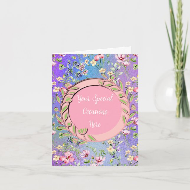 Convite Elegante Quadro Floral: para Todas as Ocasioes (Frente)