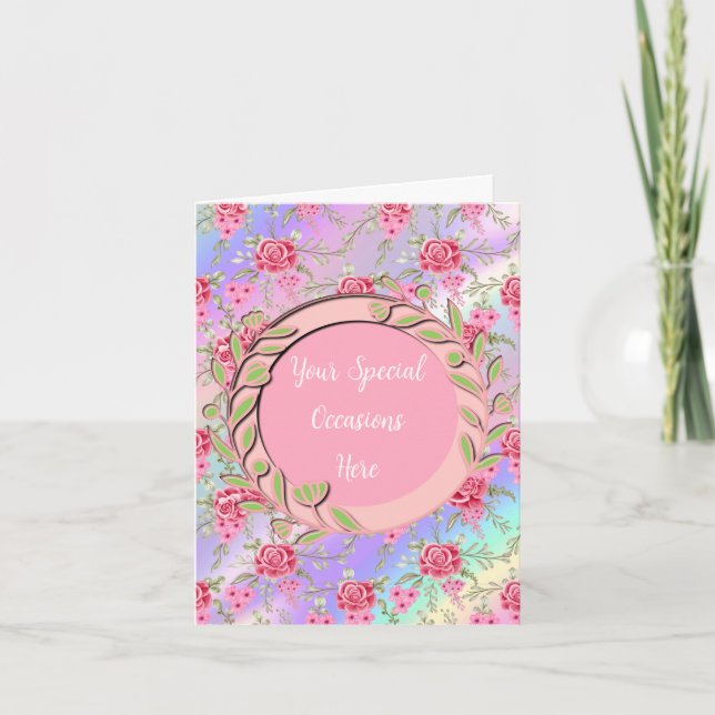 Convite Elegante Quadro Floral: para Todas as Ocasiões (Frente)