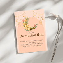 Convite Elegante Rosa Ramadan Iftar