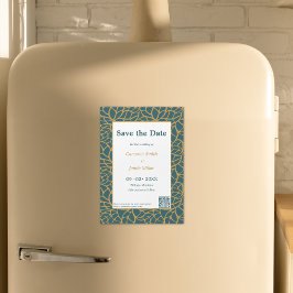 Convite Elegante Salvar A Data Contorno Da Folhagem Dourad