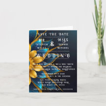 Elegante Sapphire e Dourada Casamento Floral